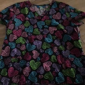 Xl heart scrub top